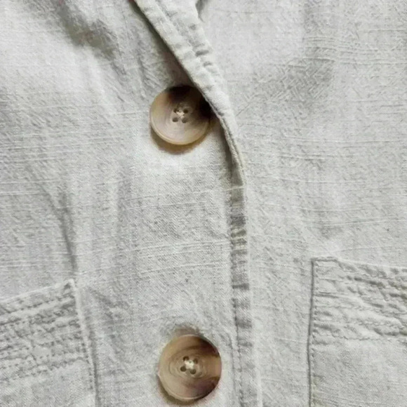 Black Tape Linen Blazer Neutral Coastal Elevated Basic Linen Womens Small Stone - Picture 8 of 16